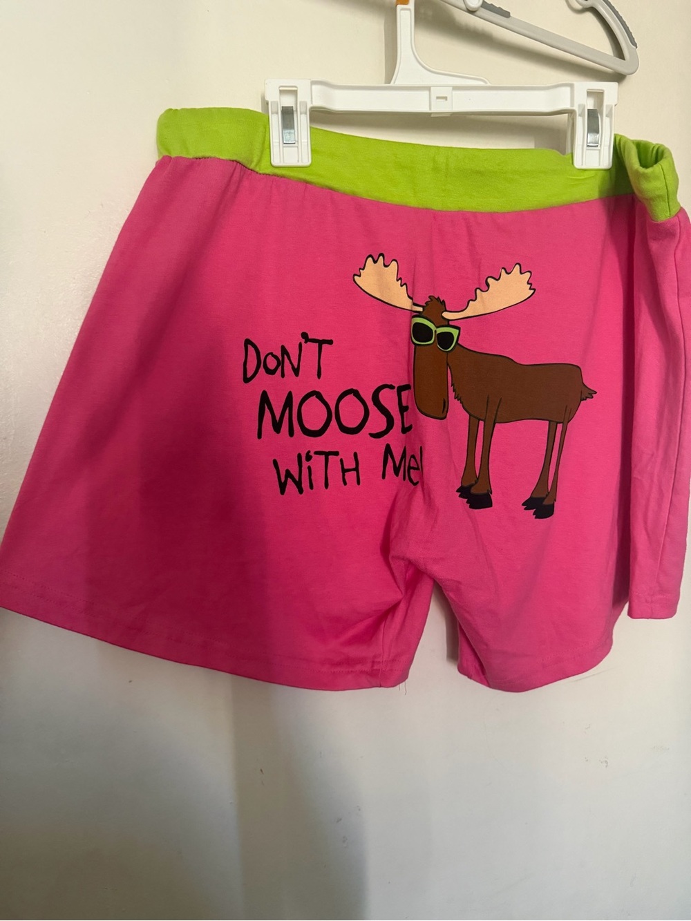Lazy One Don't Moose With Me Pink Boxer Shorts Grand Teton Size L